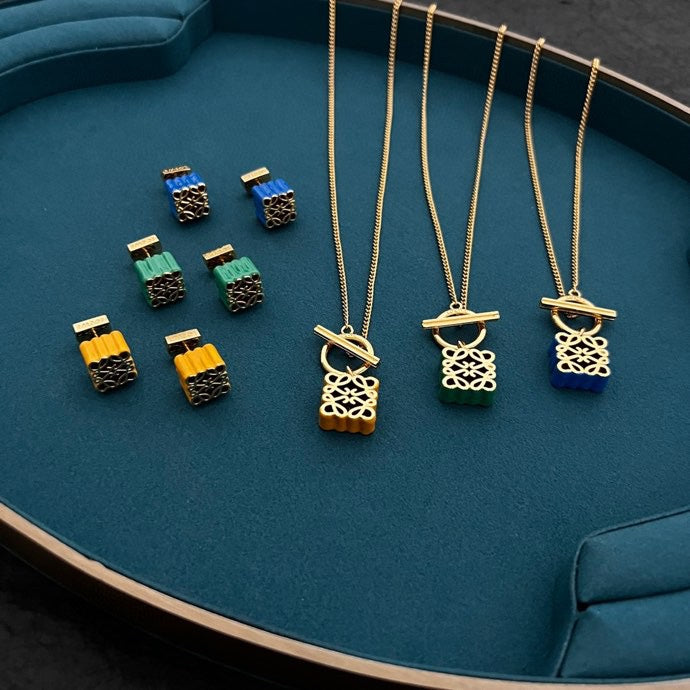 18K LOEWE Anagram Pendant Necklace