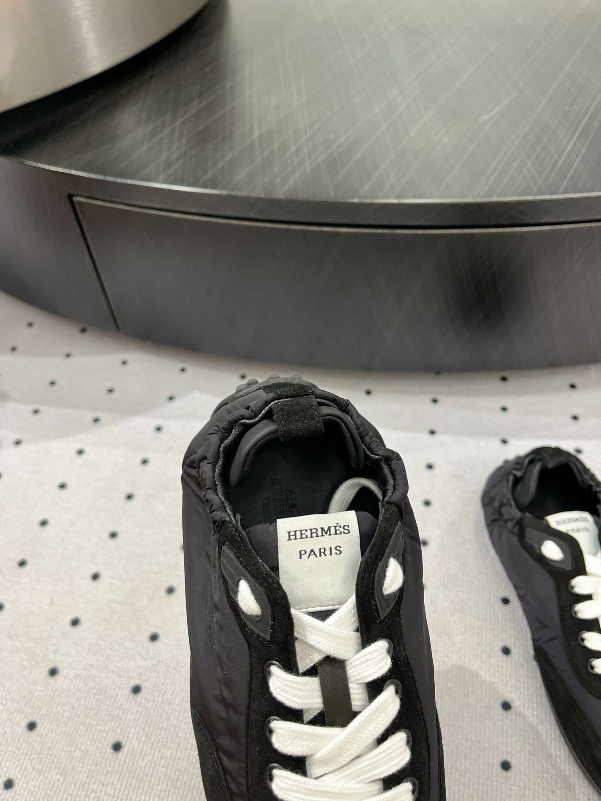 HERMES TRAIL SNEAKER IN BLACK SUEDE